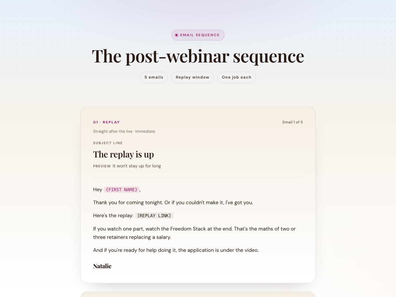 Post-webinar preview